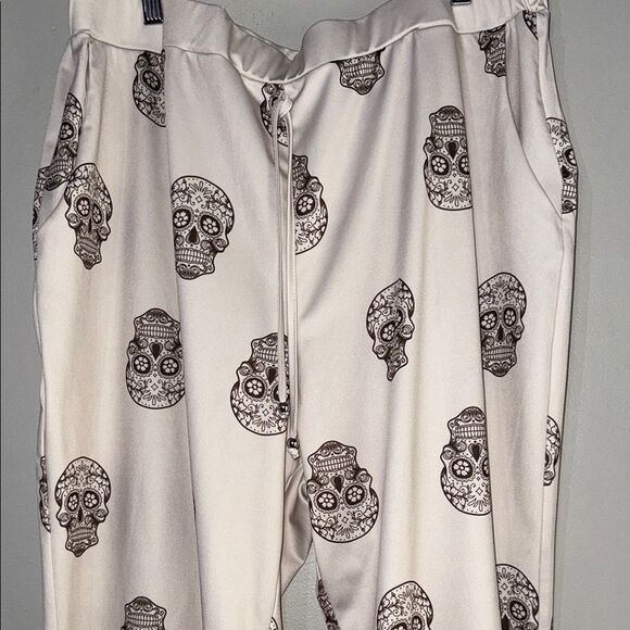Skull Print Jogger Cropped Pants 3XL - Picture 2 of 9
